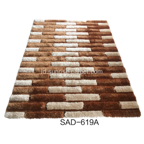 Polyester Shaggy Rugs dengan desain pofuse